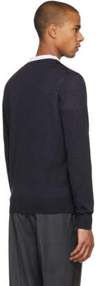 Lanvin Navy Cashmere Shoulder Seam Pullover