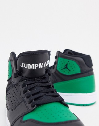 jordan access black and green