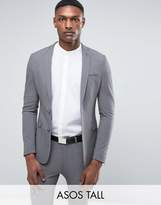 Thumbnail for your product : ASOS Design TALL Super Skinny Suit Jacket In Grey