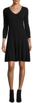 Thumbnail for your product : Neiman Marcus Ribbed Fit-&-Flare Cashmere Sweaterdress