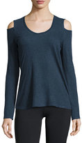 Thumbnail for your product : Lanston Cold-Shoulder Long-Sleeve Athletic Tee, Navy