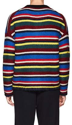 Kenzo Men's Tiger-Embroidered Striped Wool-Blend Sweater