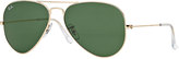 Thumbnail for your product : Ray-Ban Original Aviator Sunglasses, Golden/Green