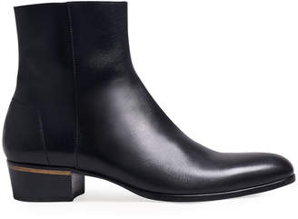 Dunhill Men's Duke Leather Ankle Boots w/ Antique Brass Detail