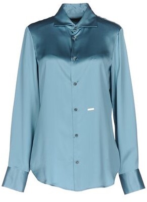 Turquoise Silk Shirt | Shop the world's largest collection of fashion |  ShopStyle