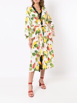 Thumbnail for your product : Isolda Leaf-Print Long Silk Tunic