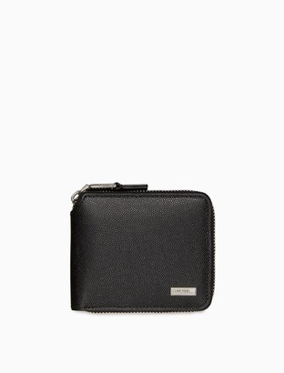 Calvin Klein Caviar Leather Compact Zip Wallet - ShopStyle