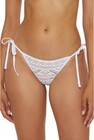 Becca Women's Demi Color Play Tie Side Swim Bottoms Contemporary Large White Tan