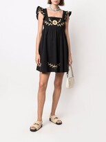 Thumbnail for your product : RED Valentino Embroidered Cotton Mini Dress
