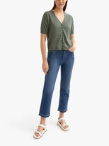 Thumbnail for your product : Jigsaw Linen-Cotton Short Sleeve Cardigan, Sage