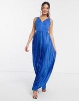 Thumbnail for your product : Little Mistress satin maxi dress in blue