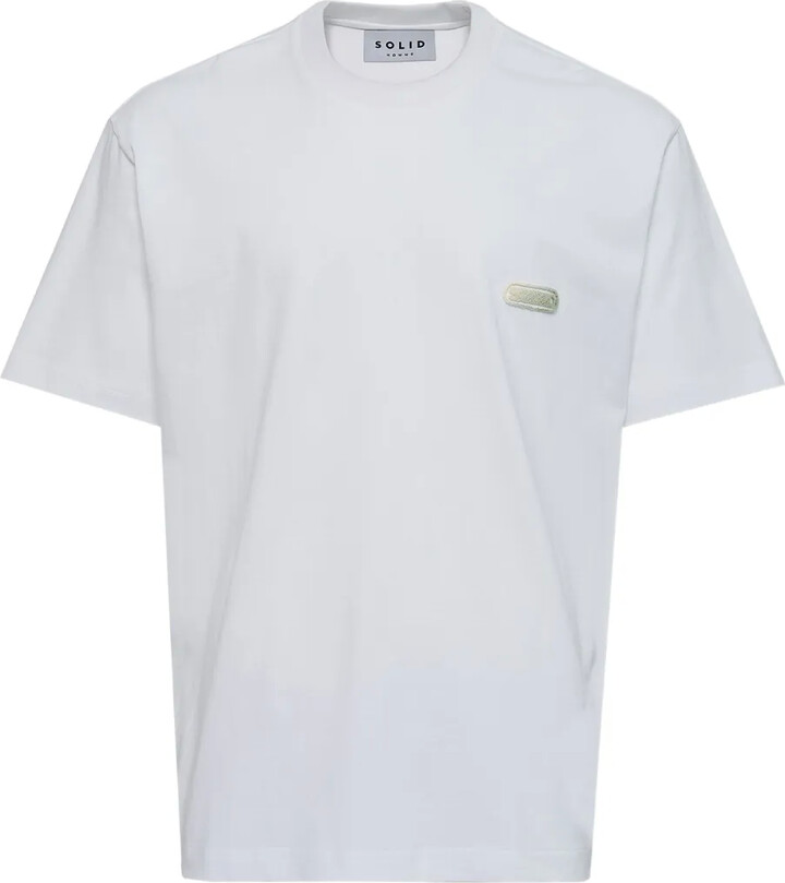 Solid Homme flocked-finish T-shirt