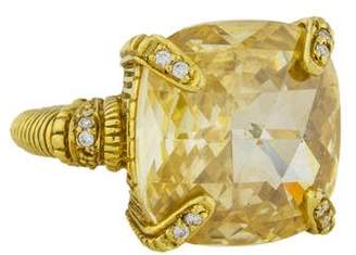 Judith Ripka 18K Canary Crystal & Diamond Ring