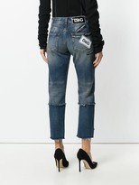 Thumbnail for your product : Dolce & Gabbana Deconstructed Logo Patch Jeans