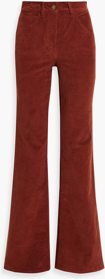 Cotton-blend corduroy bootcut pants