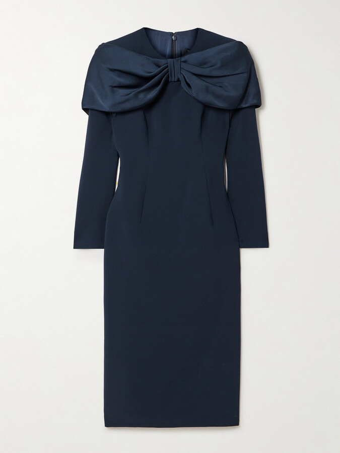 Jenny Packham Ester Embellished Stretch-crepe Midi Dress Black