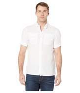 Thumbnail for your product : Perry Ellis Slim Fit Linen Short Rolled Sleeve Shirt (Bright White) Men's Clothing