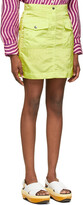 Thumbnail for your product : Dries Van Noten Green Nylon Crinkled Miniskirt