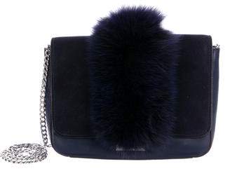 Loeffler Randall Fox Fur-Trimmed Shoulder Bag