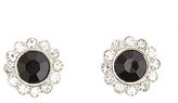 Thumbnail for your product : Charlotte Russe Scalloped Rhinestone-Trimmed Stone Stud Earrings
