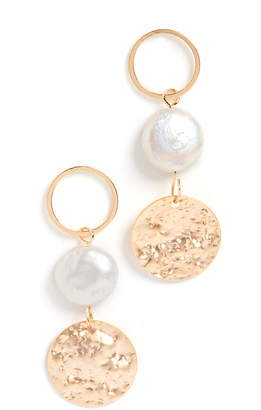 Jules Smith Designs Pearl Disc Drop Earrings