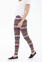 Thumbnail for your product : Forever 21 Mixed Tribal Print Leggings