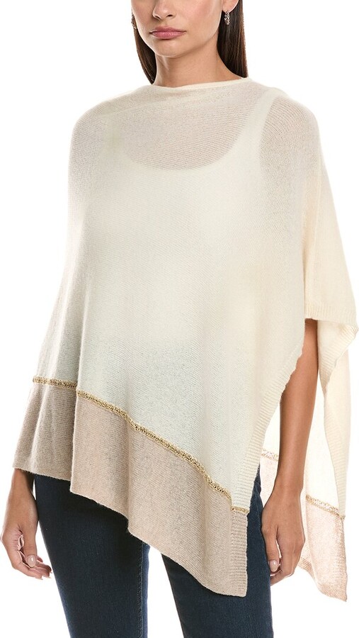 Forte Cashmere Lurex Stripe Cashmere Poncho