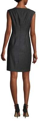 Calvin Klein Cap-Sleeve Denim Sheath Dress