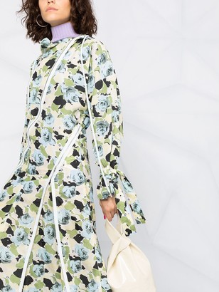 Kenzo Floral Print Hooded Dress