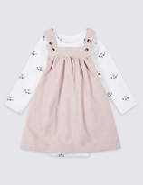 Thumbnail for your product : Marks and Spencer 2 Piece Cotton Cord Pinny Dress & Bodysuit