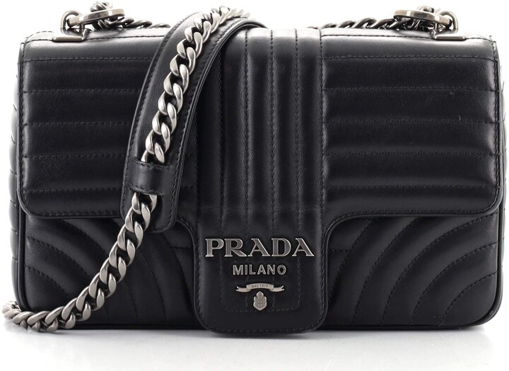 Prada Chain Flap Shoulder Bag Diagramme Quilted Leather Medium ShopStyle