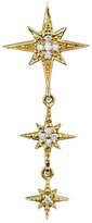 Thumbnail for your product : Sydney Evan 14kt Yellow Gold Triple Drop Diamond Star Earrings