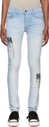 Amiri Blue MA Stencil Jeans