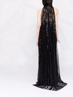 Elie Saab Sequinned Cape-Style Gown