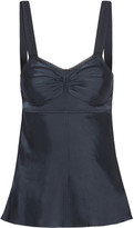 Thumbnail for your product : Helmut Lang Lace-trimmed Satin Camisole - Midnight blue