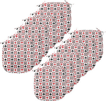 East Urban Home Casino Playings Cards Clubs Hearts Symmetrical Indoor/Outdoor Seat Cushion