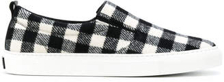 MSGM gingham checked slip-on sneakers