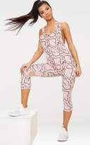 Thumbnail for your product : PrettyLittleThing Pink Snake Drop Arm Hole Racer Vest