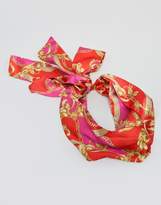 Thumbnail for your product : ASOS Design DESIGN twist block bright chain print headscarf-Multi