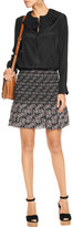 Thumbnail for your product : Derek Lam 10 Crosby Shirred Printed Silk Mini Skirt