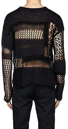 Saint Laurent Men's Mixed-Knit Wool-Blend Sweater - Black