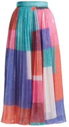 Mary Katrantzou Ilona Pleated Sequined Skirt - Multi