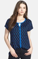 Thumbnail for your product : Olivia Moon Keyhole Neck Print Tee