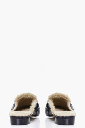 boohoo Annabelle Faux Fur Lined Mule Loafer