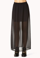 Thumbnail for your product : Forever 21 Side Slit Chiffon Maxi Skirt