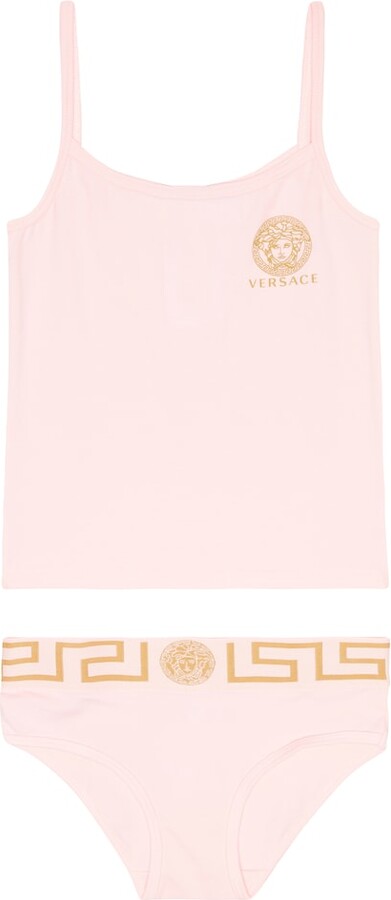 Versace Children Greca Border jersey tank top and briefs set