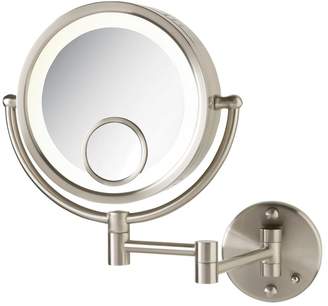 Jerdon Magnify Adjustable 8 1/2-in. Lighted Wall Mirror