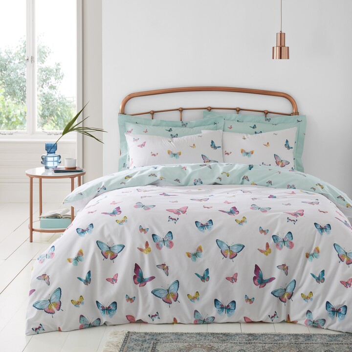 Dunelm Butterflies Duvet Cover and Pillowcase Set Pink ShopStyle