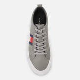 Thumbnail for your product : Tommy Hilfiger Men's Flag Detail Leather Trainers - Light Grey