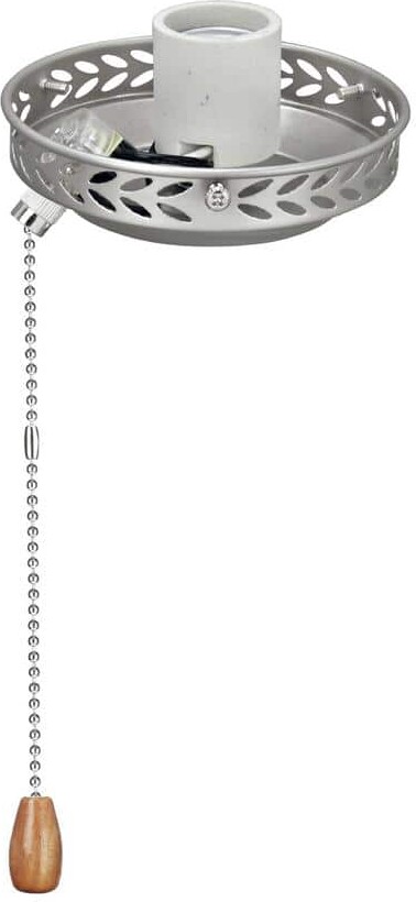 Aspen Creative Corporation 1-Light 4-1/2 in. Brushed Nickel Ceiling Fan Fitter Light Kit with Pull Chain (1-Pack)